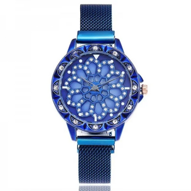 Женские часы Classic Diamonds фиолетовые и голубые с каучуковским ремешком. часы 360