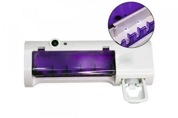 Диспенсер для зубной пасты и щеток авто Multi-function Toothbrush sterilizer JX008 (феолетовая коробка) (W79)