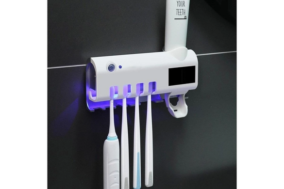 Диспенсер для зубной пасты и щеток авто Toothbrush sterilizer (синяя коробка) (W-31)