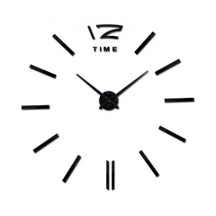 Настінні годинники 3D годинник наклейка "зроби сам" XZ1.27 класичні Чорні
