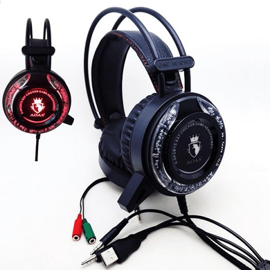 Ігрові накладні навушники з мікрофоном з RGB підсвічуванням GAME AS-90