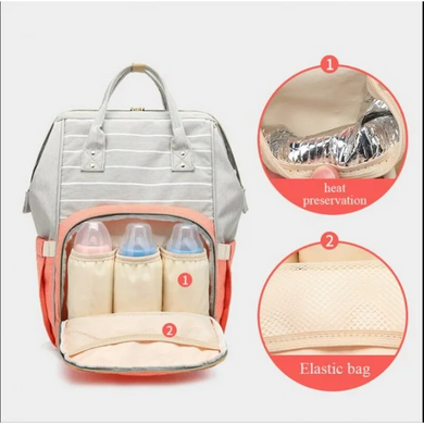 Сумка для мам, вулична сумка для мам та малюків, модна багатофункціональна TRAVELING SHAR сірий у смужку
