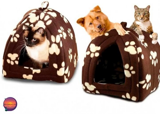 Мягкий домик для собак и кошек Pet Hut Brown