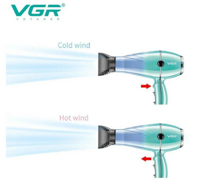Фен для волос VGR V-452 с холодным обдувом и регулировкой мощности 2400 Вт