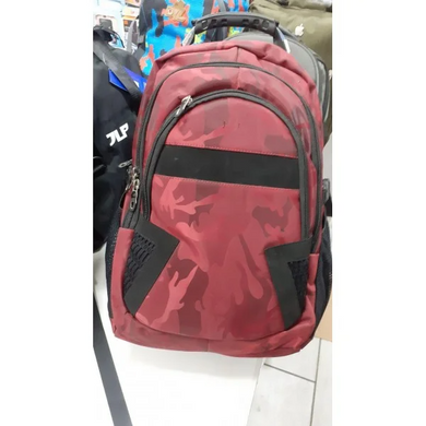 Швейцарский мужской рюкзак с ортопедической спинкой красный пиксель. Красный