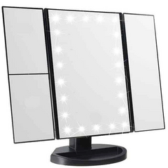 Тройное зеркало Magnifying Mirror с подсветкой ЧЕРНОЕ