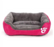 Лежанка пуф для кішки собаки пухнаста глибока колір: рожевий, синій, червоний 44х33 см